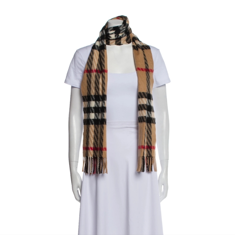 BURBERRY LONDON Cashmere Nova Check Pattern Scarf